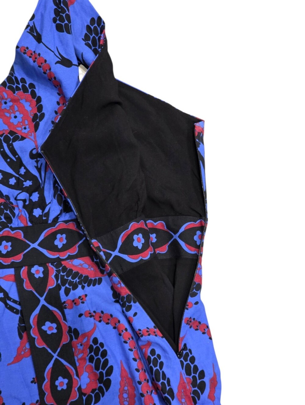 SEZANE JARRED HALTER MIDI DRESS FLORAL ATLA BLUE 36/US4 - Picture 9 of 15